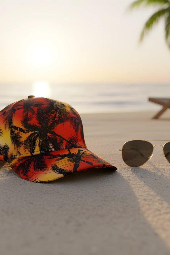 Sunset Paradise Palm Cap