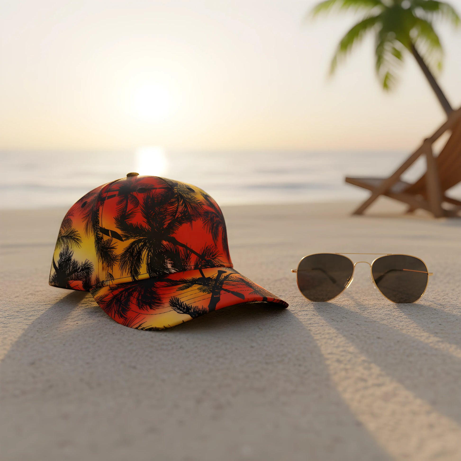 Sunset Paradise Palm Cap