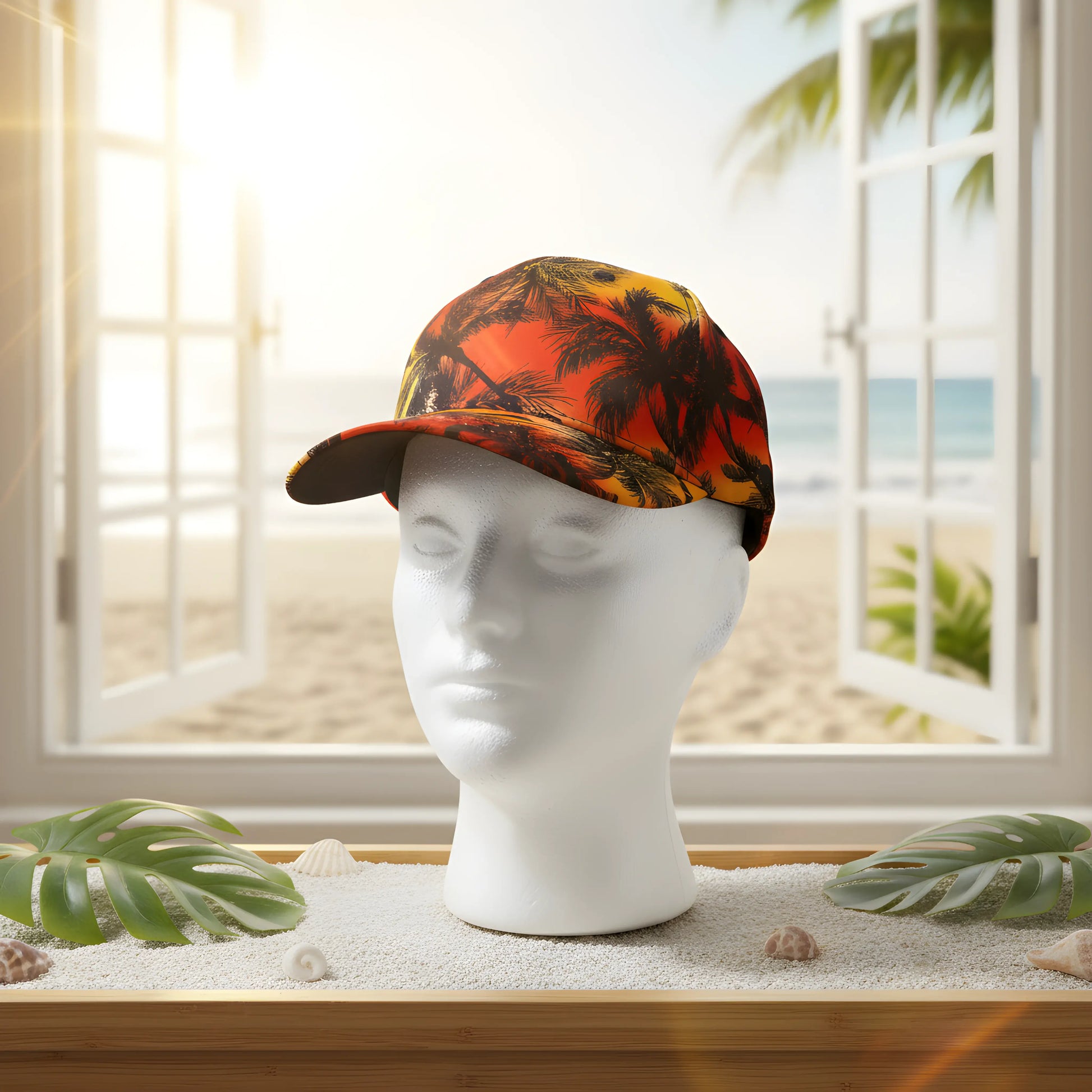 Sunset Paradise Palm Cap