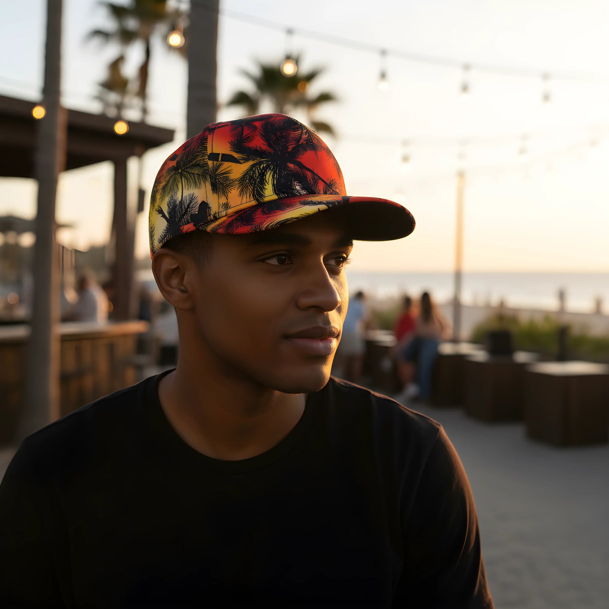 Sunset Paradise Palm Cap