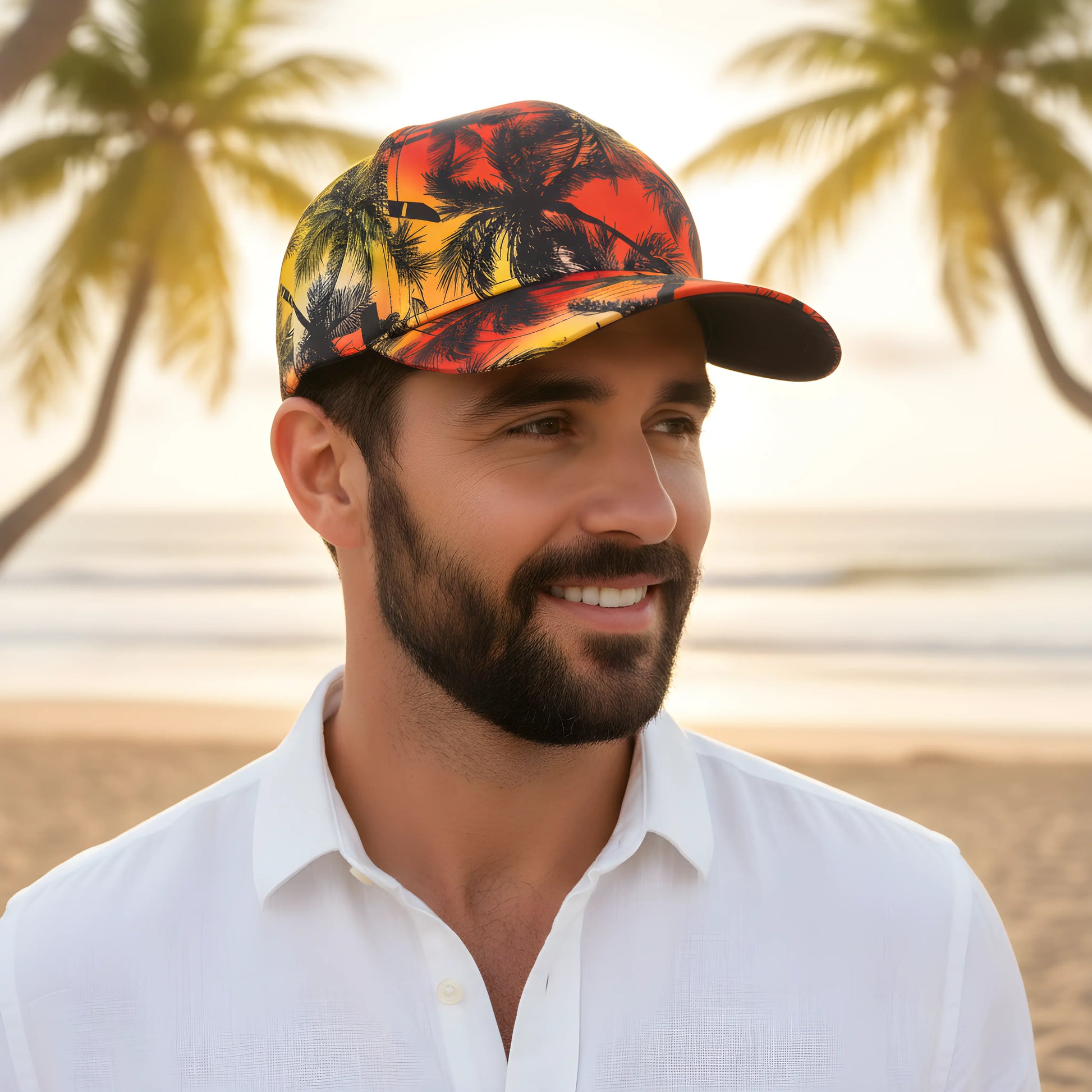 Sunset Paradise Palm Cap