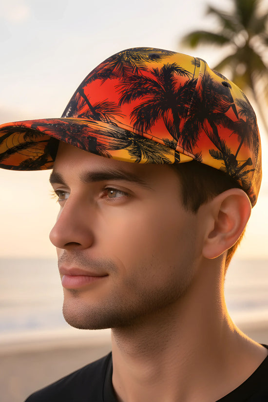 Sunset Paradise Palm Cap