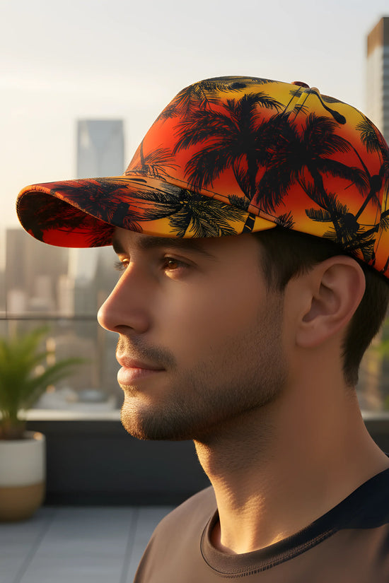 Sunset Paradise Palm Cap