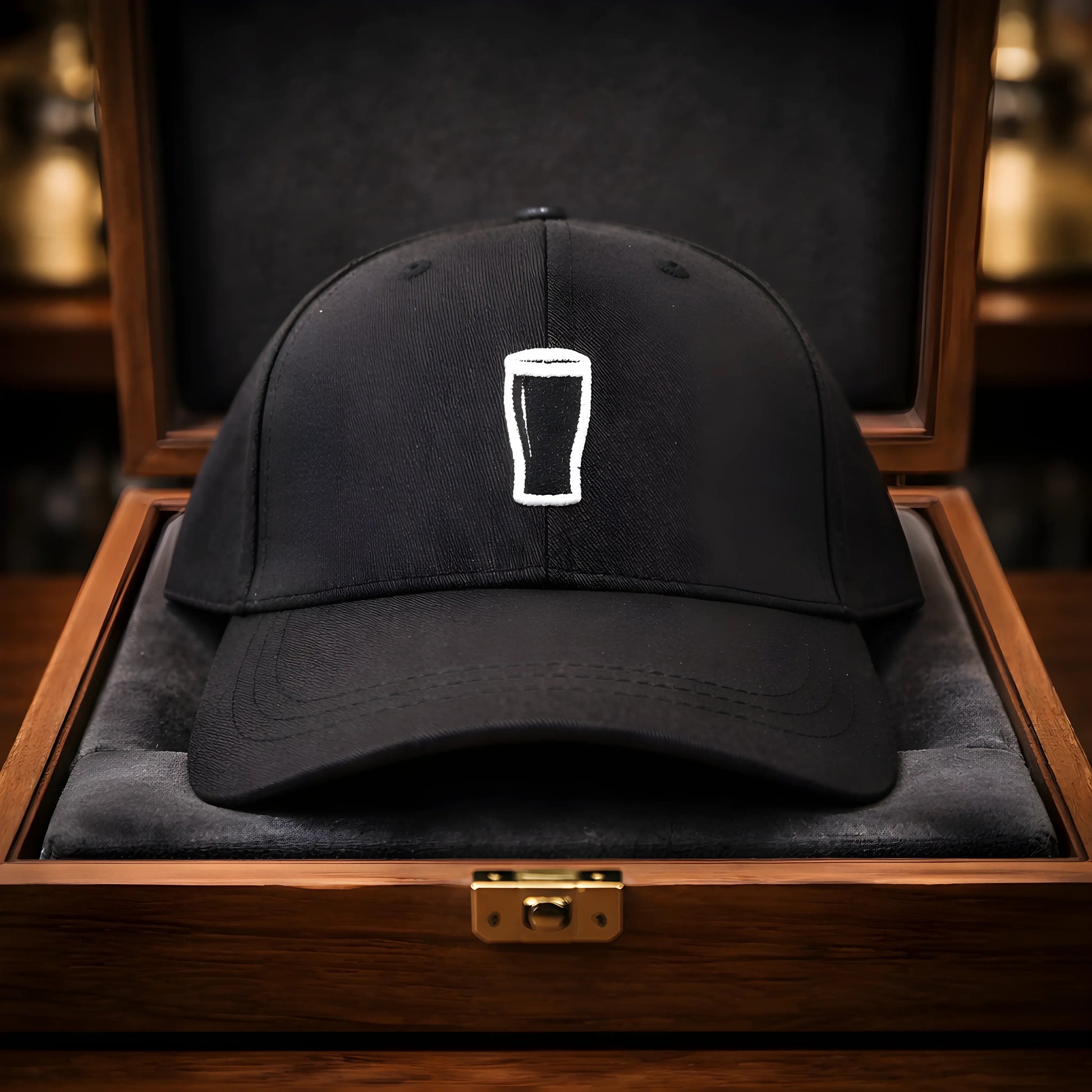 Black Pint Glass Baseball Cap
