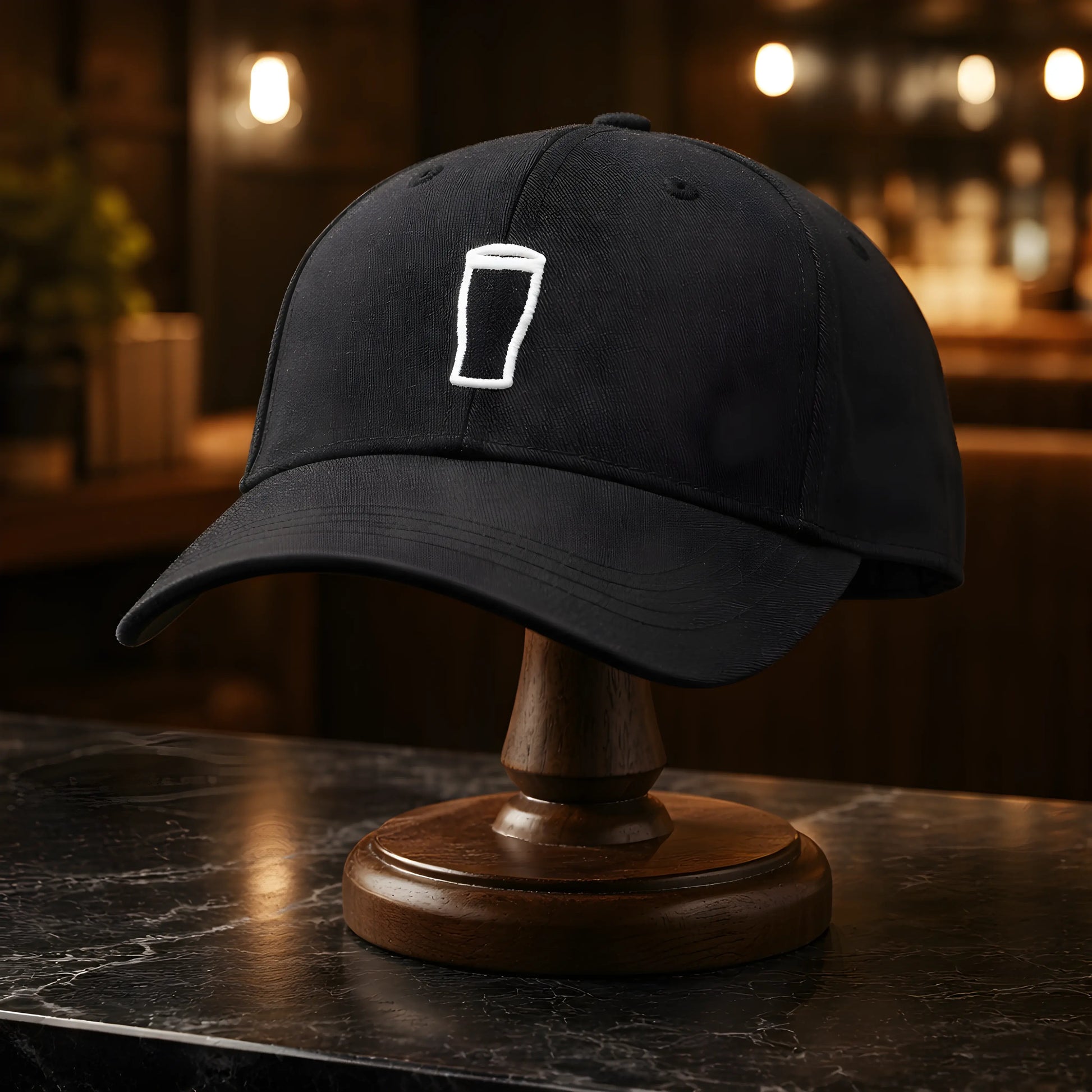 Black Pint Glass Baseball Cap