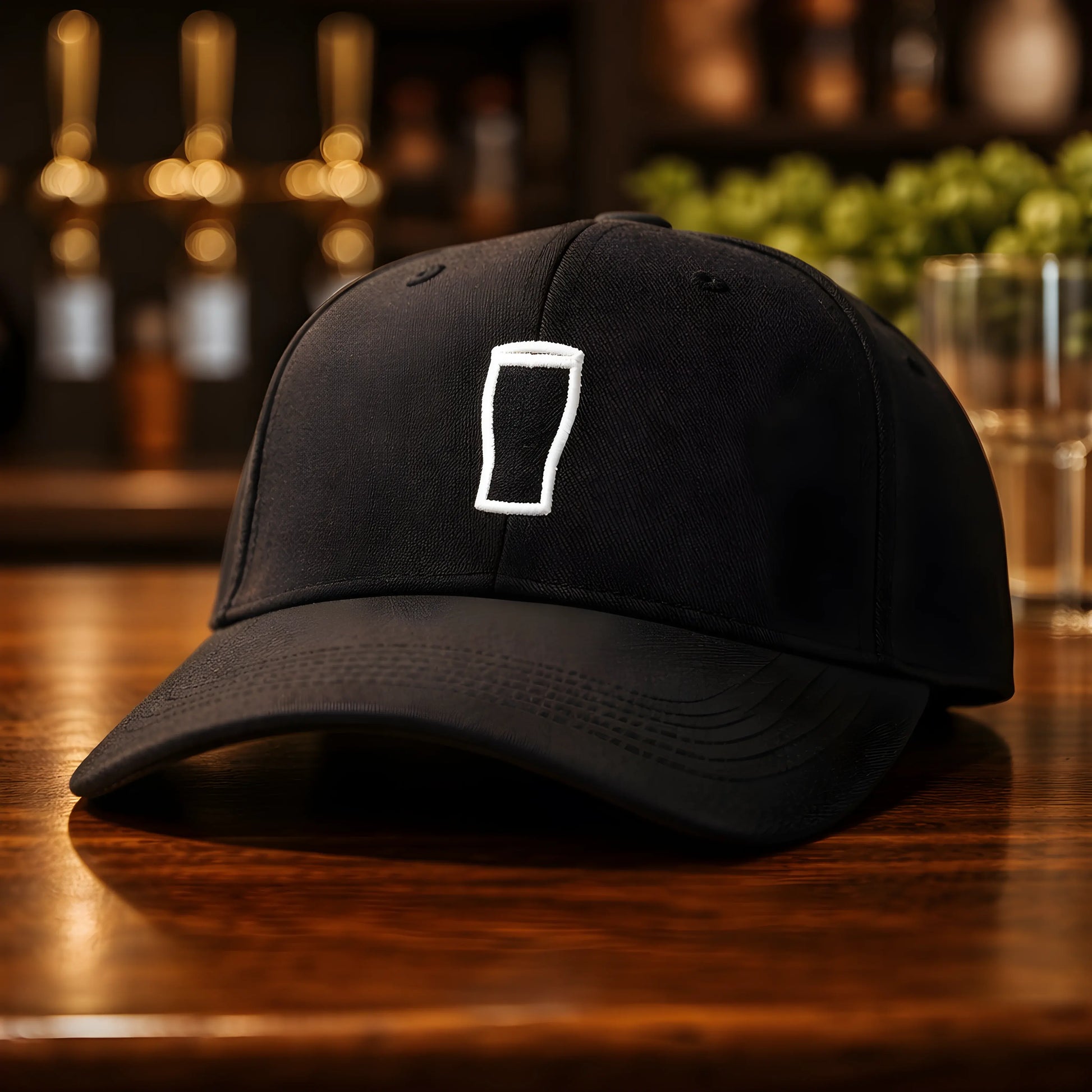 Black Pint Glass Baseball Cap