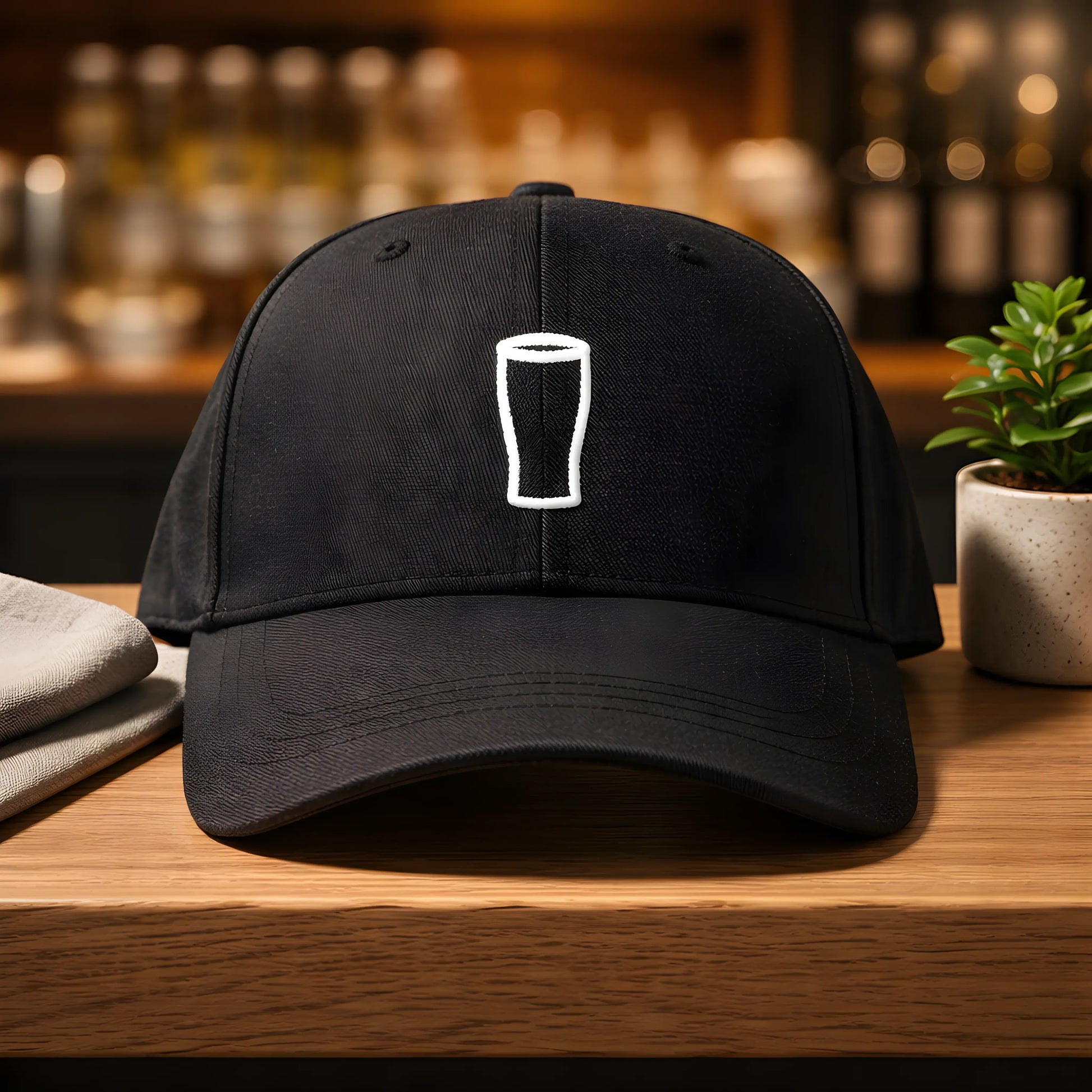 Black Pint Glass Baseball Cap