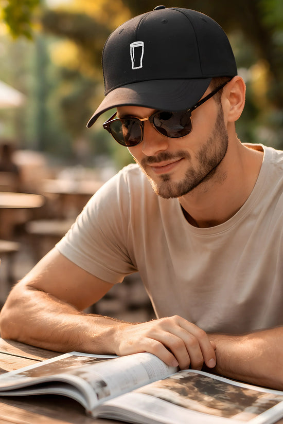Black Pint Glass Baseball Cap