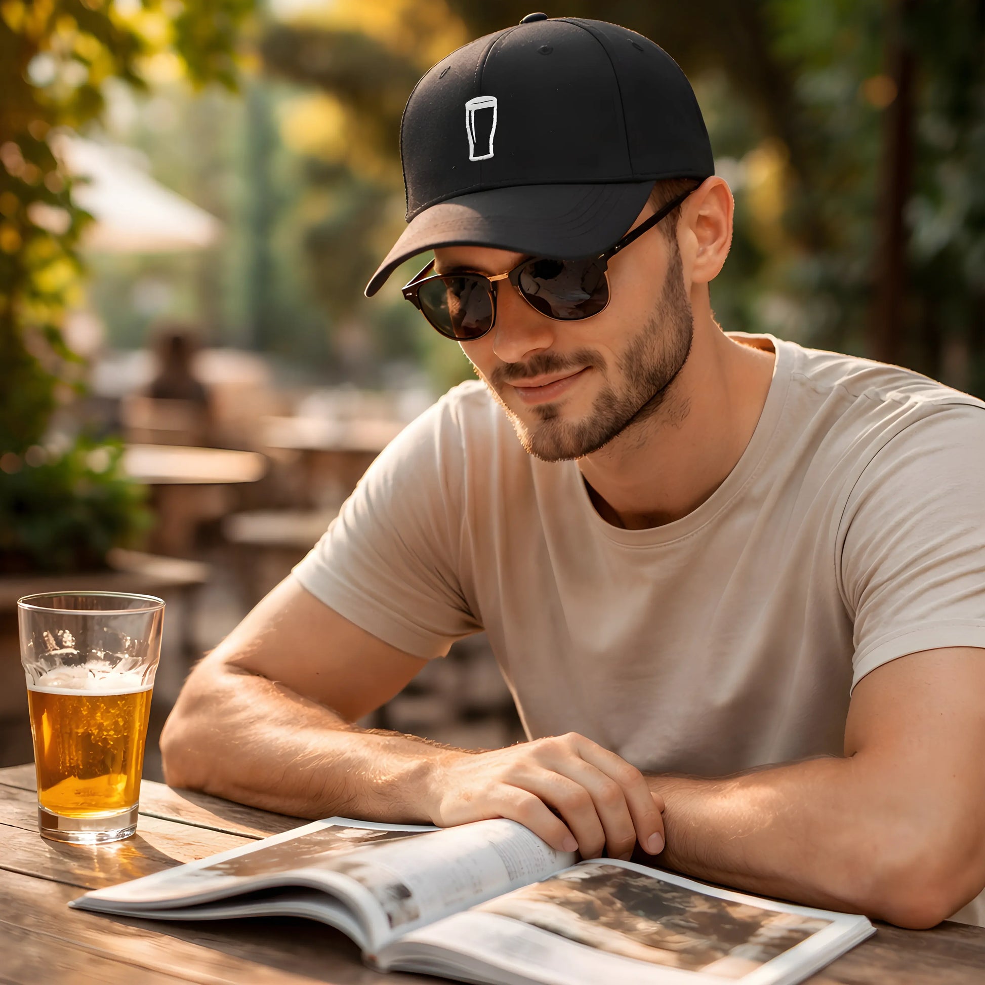 Black Pint Glass Baseball Cap