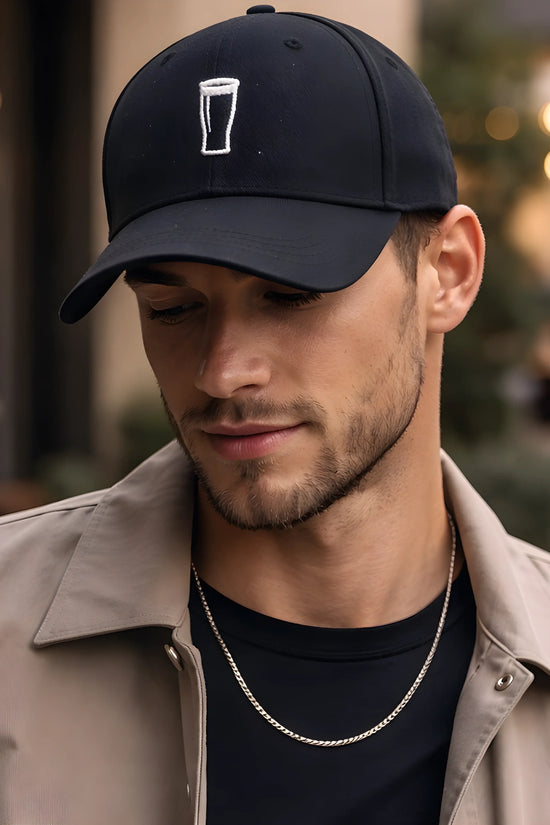 Black Pint Glass Baseball Cap