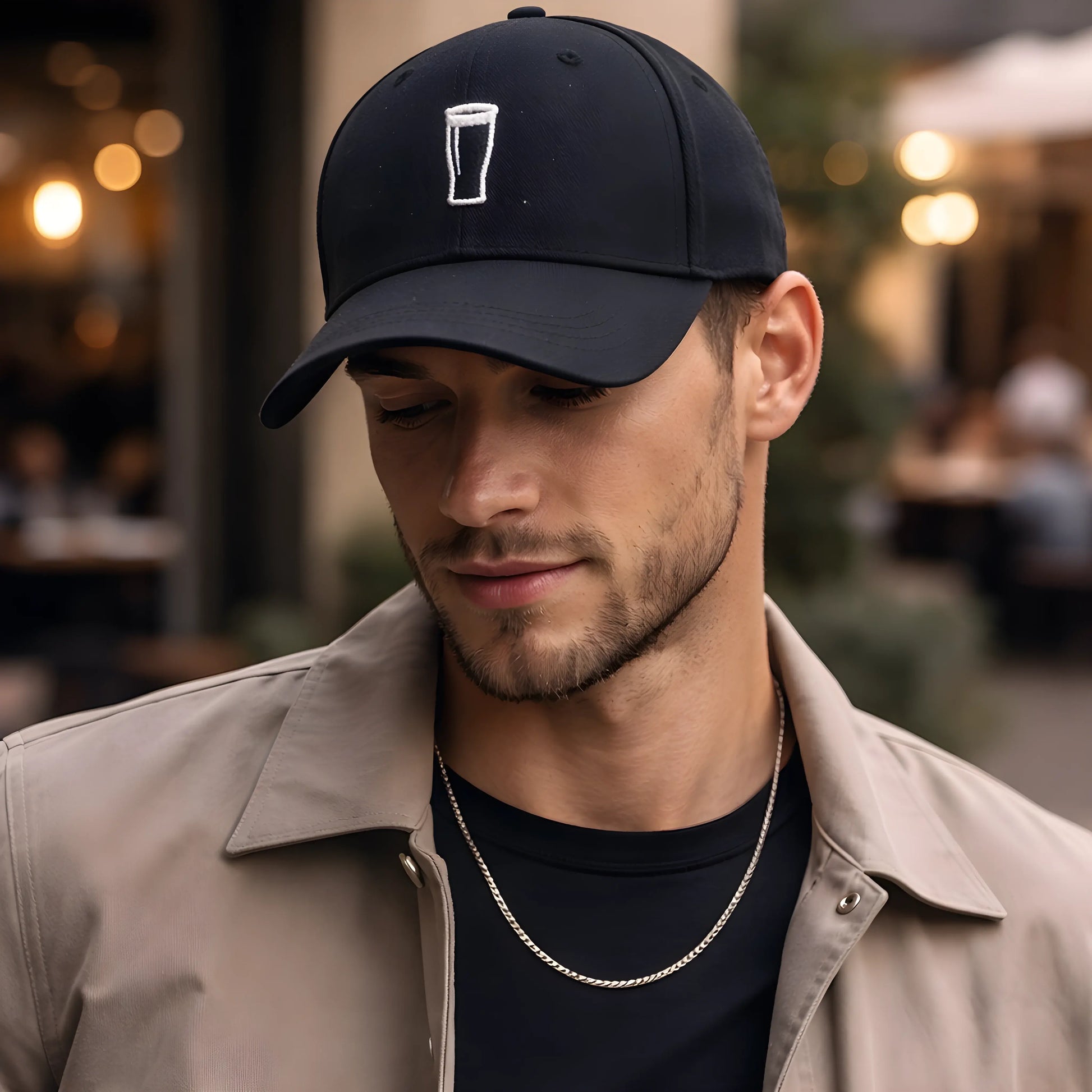 Black Pint Glass Baseball Cap
