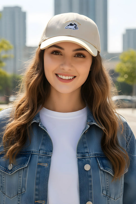 “Lucky Puppy Two-Tone Cap – Cream & Pastel Yellow”