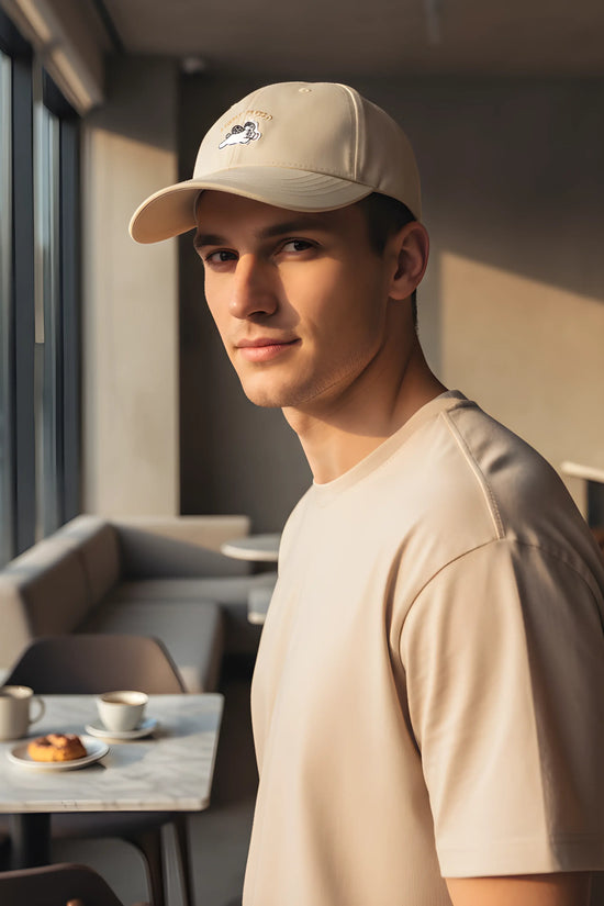 “Lucky Puppy Two-Tone Cap – Cream & Pastel Yellow”