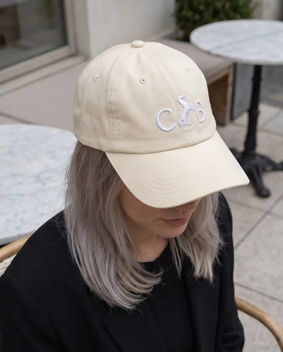 Equestrian Monogram Horse Embroidered Cap – Cream & Royal Blue