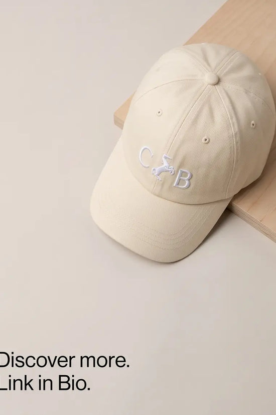 Equestrian Monogram Horse Embroidered Cap – Cream & Royal Blue