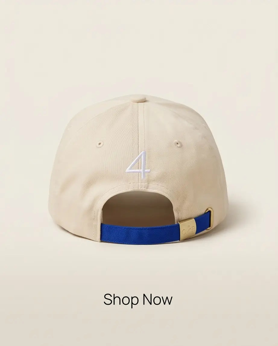Equestrian Monogram Horse Embroidered Cap – Cream & Royal Blue