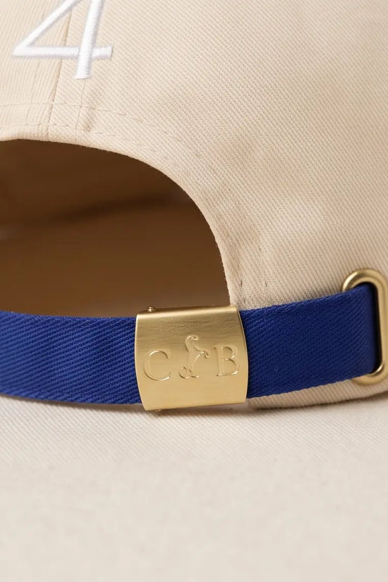 Equestrian Monogram Horse Embroidered Cap – Cream & Royal Blue