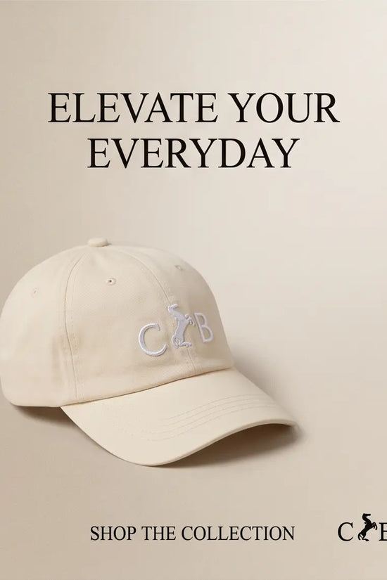 Equestrian Monogram Horse Embroidered Cap – Cream & Royal Blue