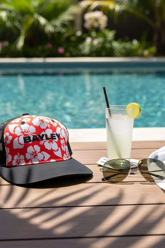 Bayley Hawaiian Floral Trucker Cap
