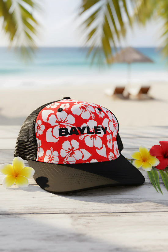 Bayley Hawaiian Floral Trucker Cap