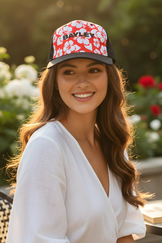 Bayley Hawaiian Floral Trucker Cap