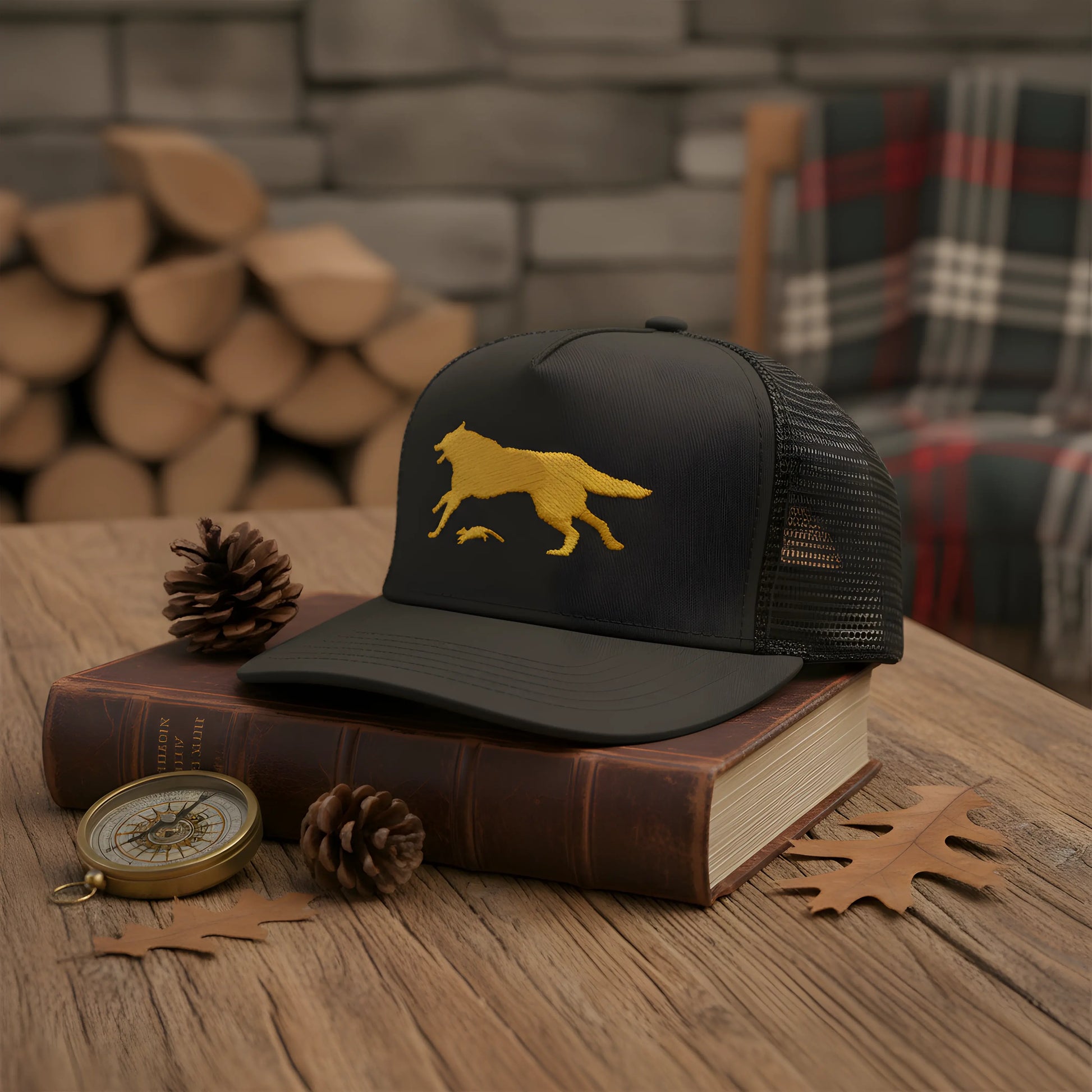 Yellow Wolf Black Cap