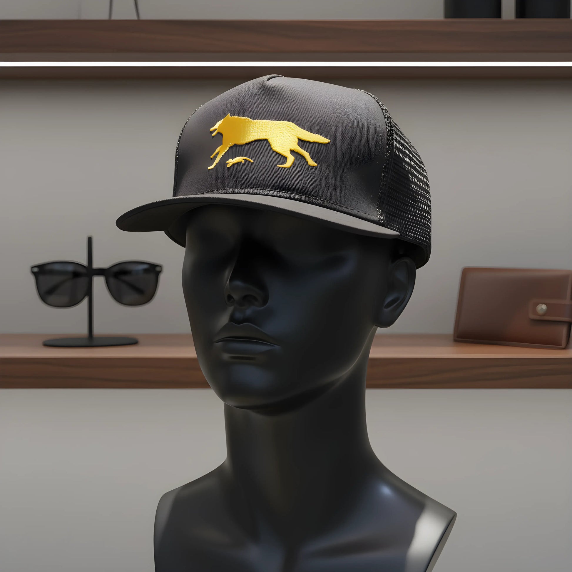 Yellow Wolf Black Cap