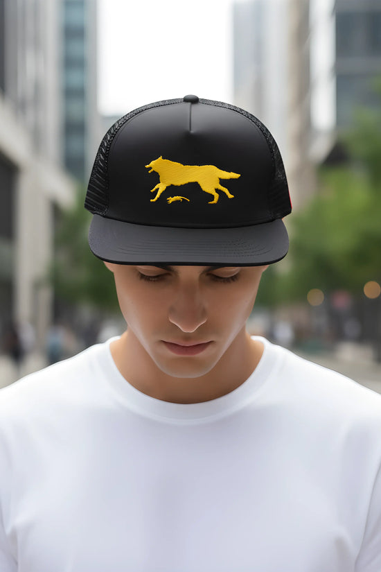 Yellow Wolf Black Cap