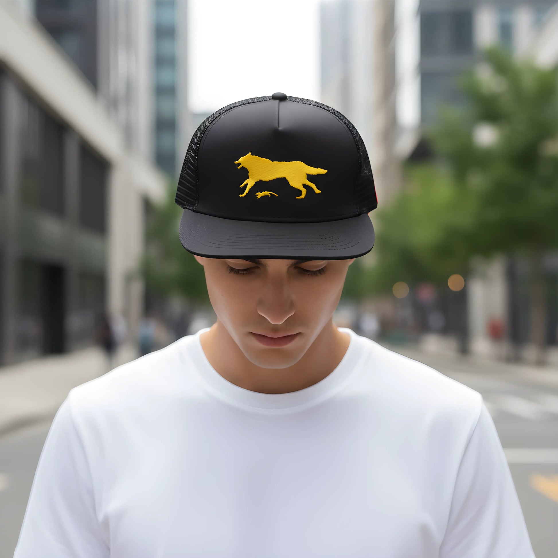 Yellow Wolf Black Cap