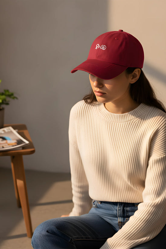 Red Baseball Cap with White Embroidery