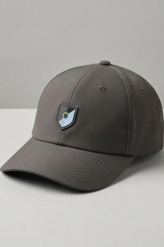Gray Geometric Shield Cap