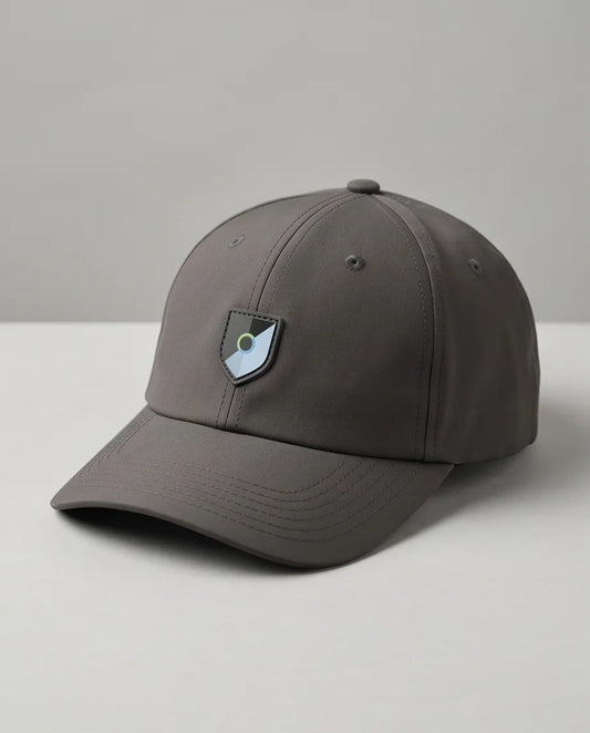 Gray Geometric Shield Cap