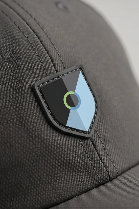 Gray Geometric Shield Cap