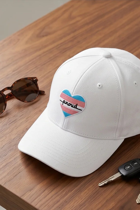 "Proud" Transgender Pride Heart Cap