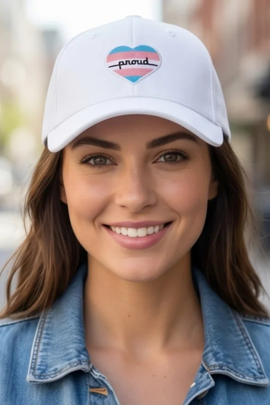 "Proud" Transgender Pride Heart Cap