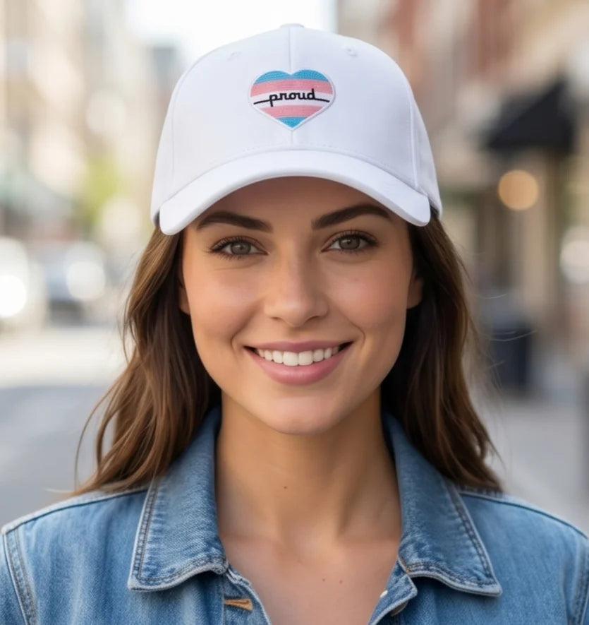 "Proud" Transgender Pride Heart Cap