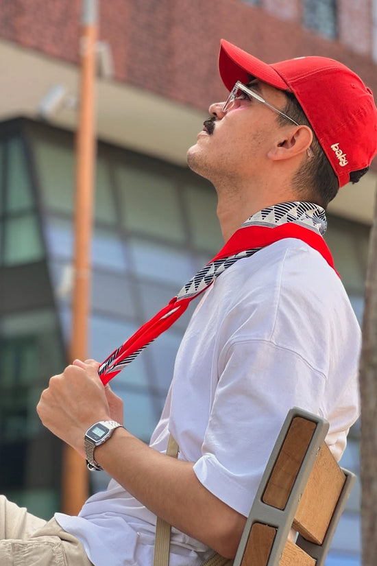 Red Baseball Cap with White Embroidery