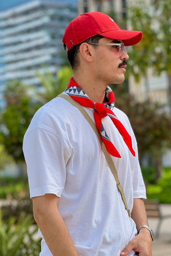 Red Baseball Cap with White Embroidery