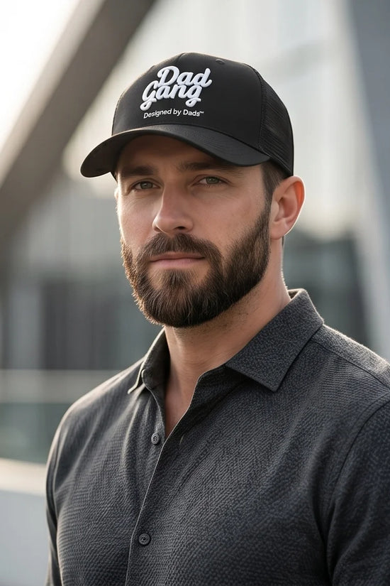 Black Dad Gang Embroidered Trucker Cap