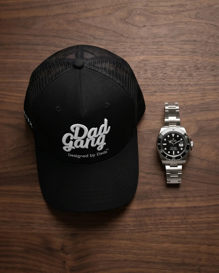 Black Dad Gang Embroidered Trucker Cap